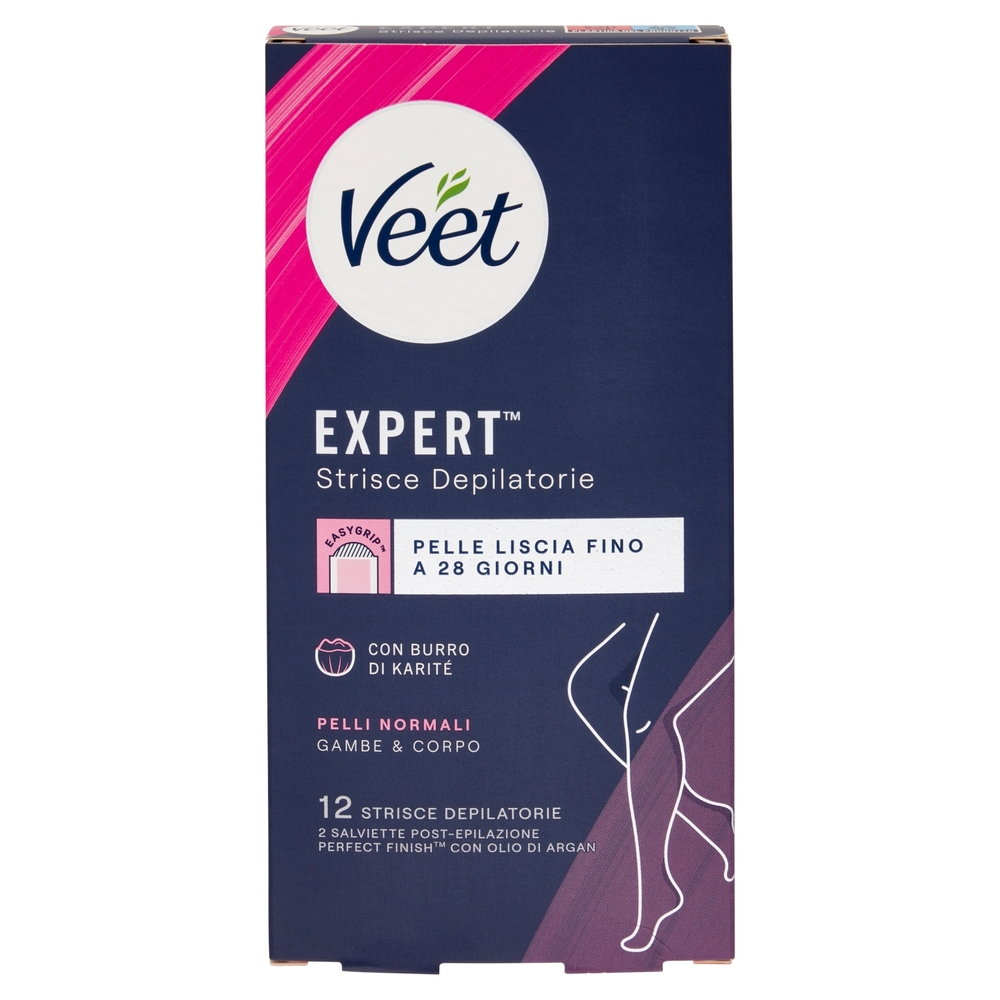 Veet Strisce Corpo Expert Pelli Normali 12 pezzi